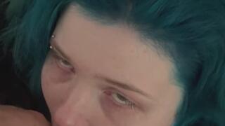 Begging slut gets her throat used like a doll