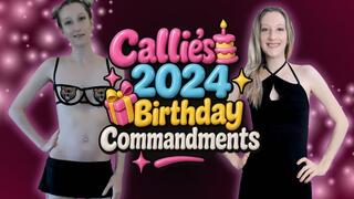Callie’s 2024 Birthday Commandments