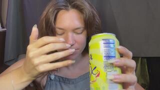 Nail Goddess burping, teasing with natural, long, sharp nails