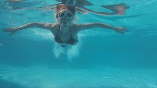 underwater swimming in the pool