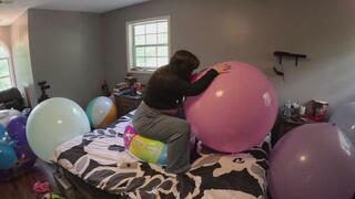 testing and popping really good 36 inch baloons