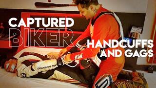 Tonny Captured a Biker - Handcuffs and Tape (720p) Gay Bondage - Gay Domination - Biker Gear - Male Domination - BDSM