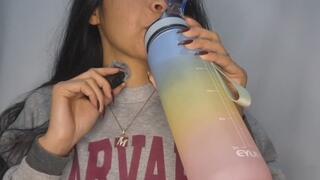 “Can you hear how I swallow?