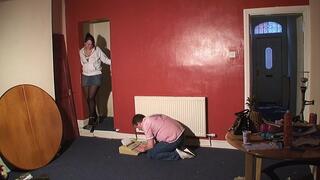 The Girls Destroy His Typewriter & Trample Him