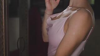 Purple dress and a strong cigarette