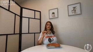 POV Hooters Girl Eating Contest - Rapid Belly Expansion