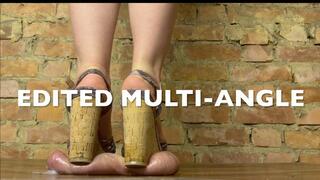 CRUEL WEDGES CBT Trampling Shoejob - Admire my Summer outfit as I BRUTALLY FLATTEN and DANCE on your Cock and Balls with my Wedge High Heels - Cock and Balls almost split in half - tormented until you cum under my full 70KG weight!