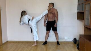 karate with feet dominance and wrestling dangerous combo