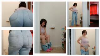 WEARING MY CUTE NEW BLUE JEANS PEE DUMPING SNEEZIN