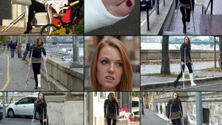 Kelly Term SLC Foxy Cast Gal Crutching Around Downtown (in HD 1920X1080)