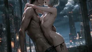 Midnight Mirage: As the city night beneath their feet, she savors a rare pleasure others can only dream to miss