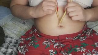 chopsticks play with my belly button