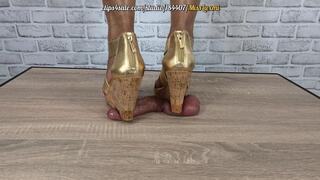 GOLD WEDGES & PINK CUM! (7 of 13 Minutes)