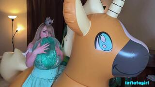 Princess Rosalina Blows Up Sparkly Teal Beach Ball On Honey Poof