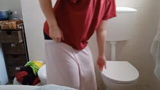 Big piss, farting, constipation and ass washing!