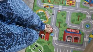 Carina crushed the broken wardrobe with her Birkenstocks