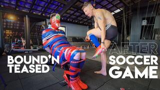 Tonny Soccer Player Tied in the Gym! (1050p) - Gay Bondage - Gay Domination - Roleplay - Soccer Player - Tape Bondage