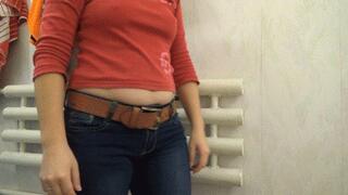 REACH UP HIGH WITH BELLY SHOWING B