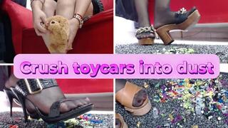 crushing toycars into dust with nylons and different heels