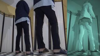 Tanja crushes my penis under three pairs of worn-out shoes - Cam 1