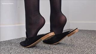 Kat Shows off her Arches In Nylons While Hanging up Photos in the Office