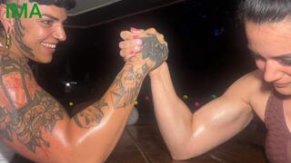 Dolly vs Little Goth Bat - armwrestling