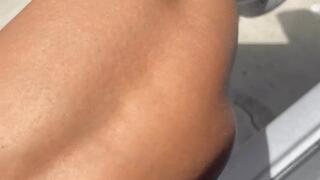 POV Ankle Crossing Car Calf Shake and Muscle Control