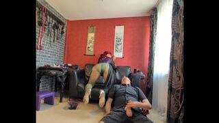 Mistress Andreea and Faith - smoking and JOI in pantyhose