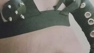 Smoking with gothic outfit