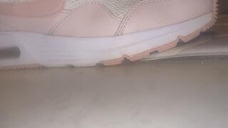 Following Her Pink Nikes – Kitchen Floor POV After Gym