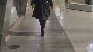 Latex Rubberdoll smoking outdoor