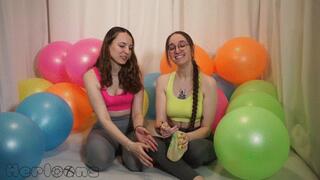 Saskia & Mia - Inflate Ride and Burst!!