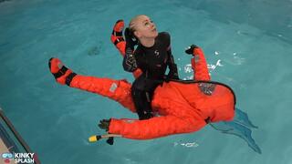 Human Life Raft – Inflated Suit Slave Pool Domination - MOV
