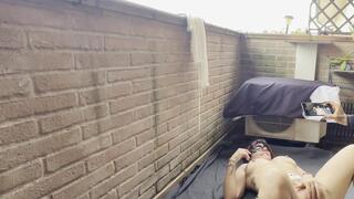 Backstage of Flashing and Have Fun on Balcony