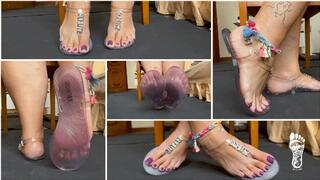 Juliete RJ Teasing her Cuckold with transparent flats - CUM COUNTDOWN - CUCKOLD - ALPHA MAN - CUCKQUEAN - HORNS - BULL - PIG - TRANSPARENT THONGS - SOLES