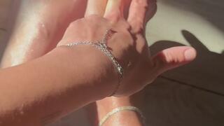 Sun kissed legs and Toes Fucking in the afternoon