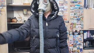 roleplay, gas mask, leather gloves fetish