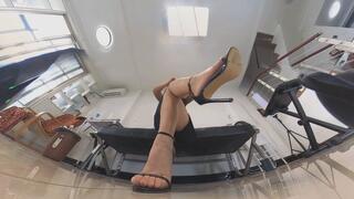 VR360 ERER black sexy high-heeled sandals flatten POV trampling