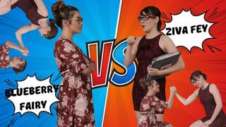 4K Ziva Fey - Secretary Arm Wrestle VS Blueberry Fairy