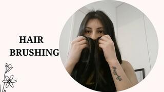 Combing and smelling my long hair