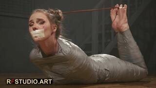 Meloxy - Tape Mummification Part 2 - Struggling on the Floor and Hair-to-Toes Hogtie (UHD 4K MP4)