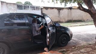 She was on her way out in her car and in high heels pumped the pedals of the car she loves so much (1)