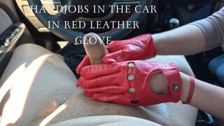 handjobs in red leather gloves in the car