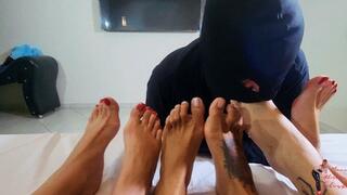 Foot Worship, part 3, by Manu, Agatha, Mibby and Slave, FULL HD