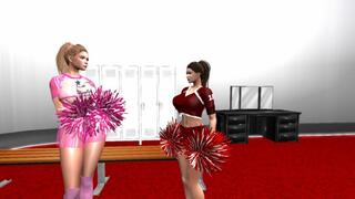 Dirty pro wrestling between two cheerleaders: Sara vs Alex Low