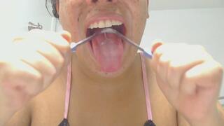 tongue scratching & gagging