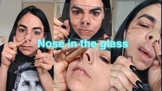 Nose in the glass!