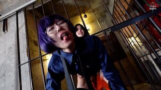 Japanese Pervert Prison Guard Ayumi Gets Fucked in the Ass By Female Prisoner; Crimson Cage Part 1