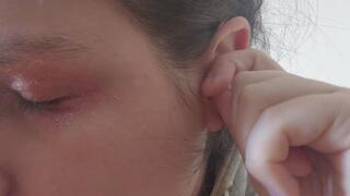 Earwax Removal Close-Up with Q-Tips — Deep Ear Cleaning Fetish, Visible Wax, Personal Hygiene, Intimate Ear Play ASMR Style