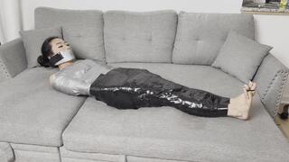 Gorgeous Kiara Star Mummified by Tape Bondage
